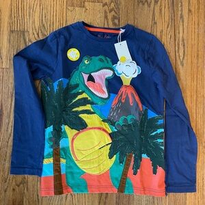 Mini Boden Lift the flap appliqué dinosaur shirt